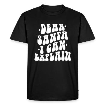 Cher Père Noël, je peux expliquer - Noël - T-shirt Premium bio Homme - noir - Devant - Nico (187cm)