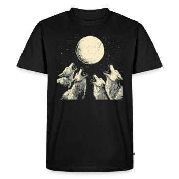 Howling Wolves Vintage Wolf Moon - Men's Premium Organic T-Shirt - black - Front - Nico (187cm)