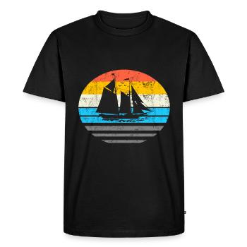 Sailing Ship Sailing - Retro Vintage Silhouette - Men's Premium Organic T-Shirt - black - Front - Nico (187cm)