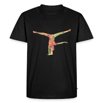 Gymnastics Handstand - Men's Premium Organic T-Shirt - black - Front - Nico (187cm)