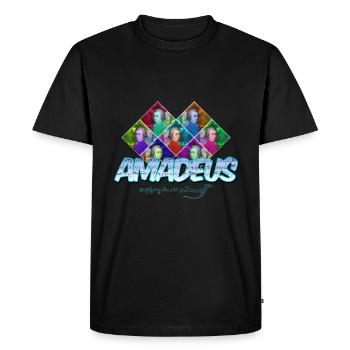 Mozart Pop Art | Cadeau Wolfgang Amadeus Mozart - T-shirt Premium bio Homme - noir - Devant - Nico (187cm)