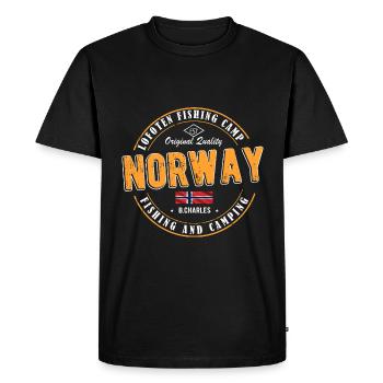 Norway ,Norge,Norvège,pêcher - T-shirt Premium bio Homme - noir - Devant - Nico (187cm)