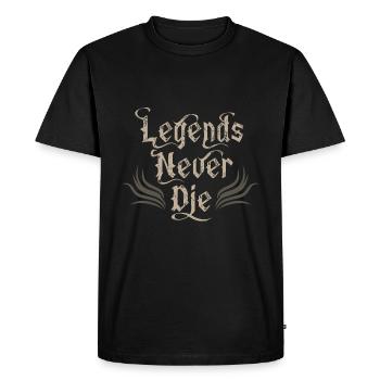 Legends Never Die – an immortal inspiration - Men's Premium Organic T-Shirt - black - Front - Nico (187cm)