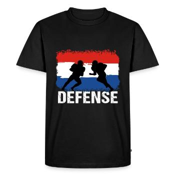 American Football Netherlands Defense - Men's Premium Organic T-Shirt - black - Front - Nico (187cm)