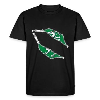 Fermeture éclair à l’intérieur d’un vrai Styrien - T-shirt Premium bio Homme - noir - Devant - Nico (187cm)