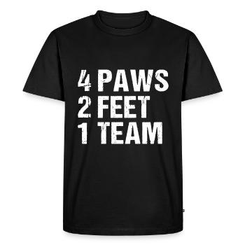4 pattes 2 pieds 1 chien d’équipe Chiens - T-shirt Premium bio Homme - noir - Devant - Nico (187cm)