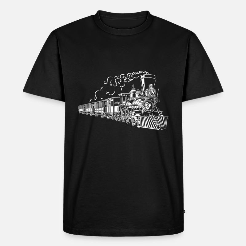 Eisenbahn - Männer Premium Bio T-Shirt - Schwarz