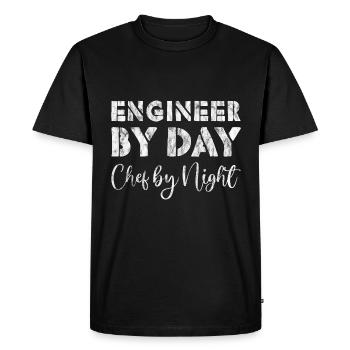 Ingénieur By Day, Chef By Night 2 - T-shirt Premium bio Homme - noir - Devant - Nico (187cm)