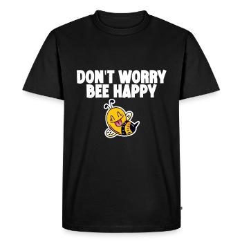 Don't Worry Bee Happy 4 - Men's Premium Organic T-Shirt - black - Front - Nico (187cm)