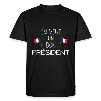 Élection présidentielle française 2022 - T-shirt Premium bio Homme - noir - Devant - Nico (187cm)