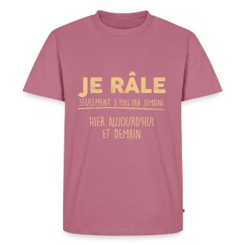 le râleur parfait citation râleur homme - T-shirt Premium bio Homme - mauve - Devant - Nico (187cm)