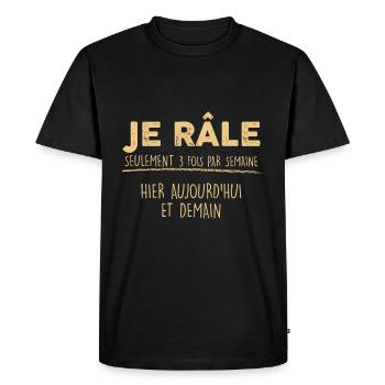 le râleur parfait citation râleur homme - T-shirt Premium bio Homme - noir - Devant - Nico (187cm)