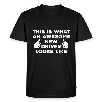 Driver's license passed - Men's Premium Organic T-Shirt - black - Front - Nico (187cm)