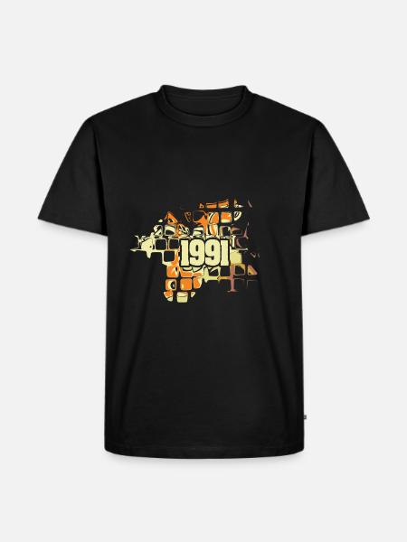 Flowerpower Retro 1991 - Men's Premium Organic T-Shirt - black