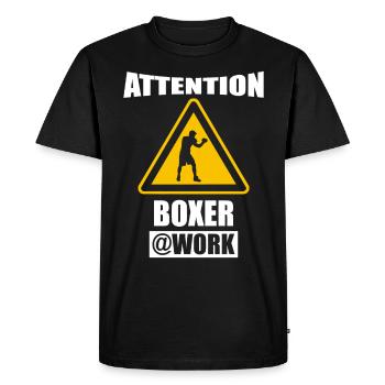 Boxer Boxing - Men's Premium Organic T-Shirt - black - Front - Nico (187cm)