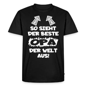 Opa Großvater Geschenk - Männer Premium Bio T-Shirt - Schwarz - Vorne - Nico (187cm)