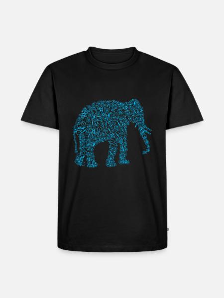 Großer Dicker Elefant Fahrrad Geschenk - Männer Premium Bio T-Shirt - Schwarz