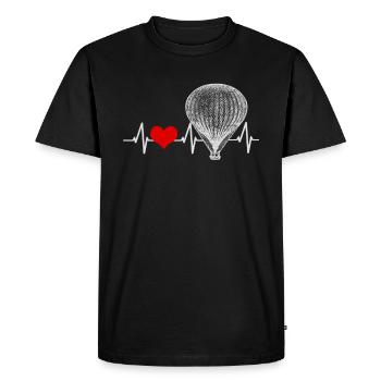 Heartbeat hot air balloon - Men's Premium Organic T-Shirt - black - Front - Nico (187cm)