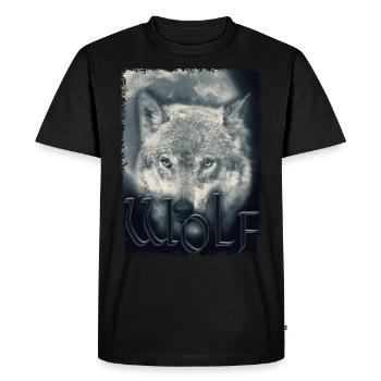 Ein Wolf Für Tierfreunde Wolfskopf - T-shirt Premium bio Homme - noir - Devant - Nico (187cm)