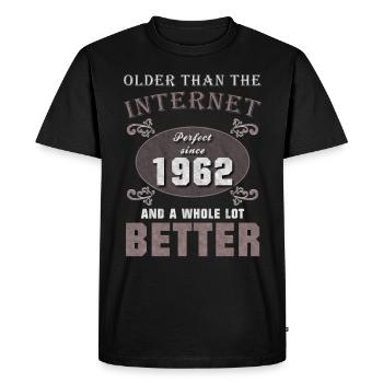 1962 Né cadeau Internet anniversaire sort - T-shirt Premium bio Homme - noir - Devant - Nico (187cm)