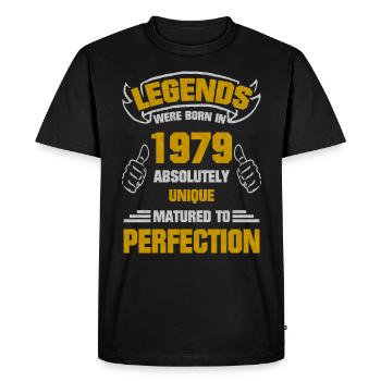 Légende Perfection 1979 Naissance anniversaire - T-shirt Premium bio Homme - noir - Devant - Nico (187cm)