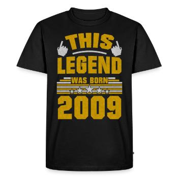 Cette légende 2009 Né anniversaire cadeau - T-shirt Premium bio Homme - noir - Devant - Nico (187cm)