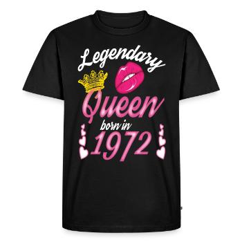 1972 Naissance Reine Légendes Anniversaire femmes - T-shirt Premium bio Homme - noir - Devant - Nico (187cm)