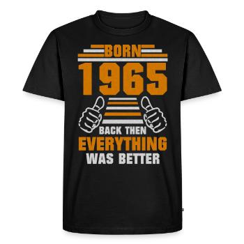 Né en 1965 Anniversaire Cadeau précédent - T-shirt Premium bio Homme - noir - Devant - Nico (187cm)