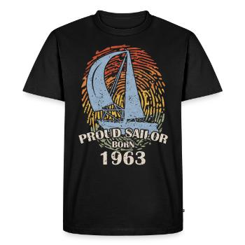 Voilier Voilier 1963 anniversaire cadeau sport - T-shirt Premium bio Homme - noir - Devant - Nico (187cm)