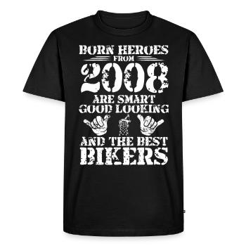 Born Hero 2008 Cycliste né cyclisme - T-shirt Premium bio Homme - noir - Devant - Nico (187cm)