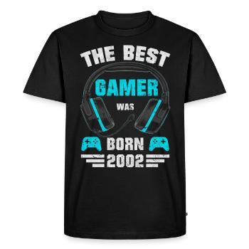 2002 Born Birthday Gamer Gaming Gift - T-shirt Premium bio Homme - noir - Devant - Nico (187cm)