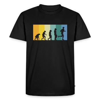 Evolution Jogger - jogging retro vintage colors - Men's Premium Organic T-Shirt - black - Front - Nico (187cm)