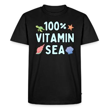 100% vitamine mer - T-shirt Premium bio Homme - noir - Devant - Nico (187cm)