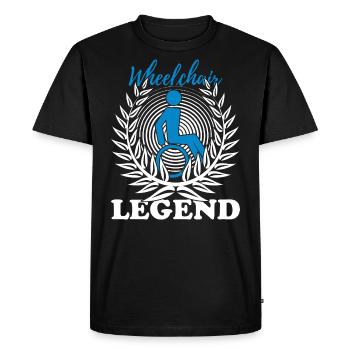 Legend in a wheelchair - Men's Premium Organic T-Shirt - black - Front - Nico (187cm)