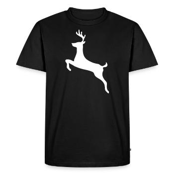 Cadeau de Noël avec motif d'hiver de cerf - T-shirt Premium bio Homme - noir - Devant - Nico (187cm)