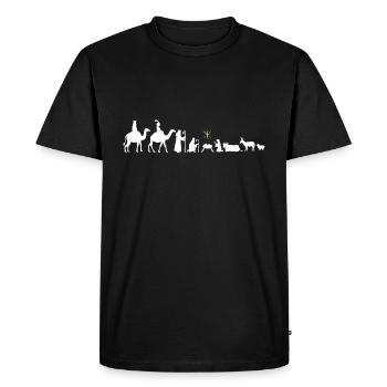 Crèche Noël Evolution Crèche de Noël Fête - T-shirt Premium bio Homme - noir - Devant - Nico (187cm)