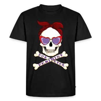 Crâne féministe - T-shirt Premium bio Homme - noir - Devant - Nico (187cm)