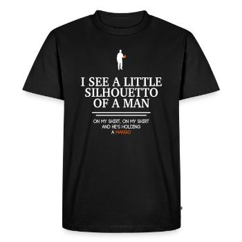 I see a little Silhouetto of a man - Männer Premium Bio T-Shirt - Schwarz - Vorne - Nico (187cm)