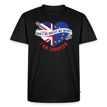 Brexit mon coeur drôle t-shirt - T-shirt Premium bio Homme - noir - Devant - Nico (187cm)