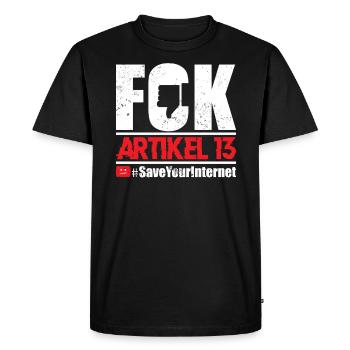 FCK Article 13 T-Shirt - Men's Premium Organic T-Shirt - black - Front - Nico (187cm)