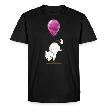 T-shirt ballon ballon de chat blanc - T-shirt Premium bio Homme - noir - Devant - Nico (187cm)