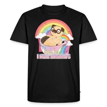 I Hate Mondays Coffee Dog T-Shirt - Men's Premium Organic T-Shirt - black - Front - Nico (187cm)