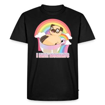 I Hate Mondays Coffee Dog T-Shirt - Men's Premium Organic T-Shirt - black - Front - Nico (187cm)