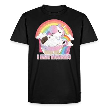 I Hate Mondays Unicorn Coffee T-Shirt - Men's Premium Organic T-Shirt - black - Front - Nico (187cm)