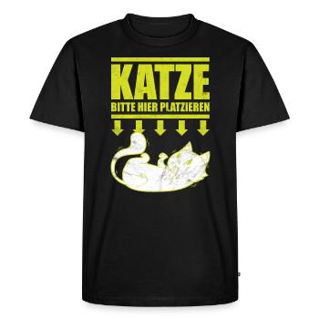 Chaton s'il vous plaît placer ici t-shirt - T-shirt Premium bio Homme - noir - Devant - Nico (187cm)
