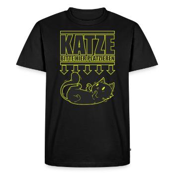 Chaton s'il vous plaît placer ici t-shirt - T-shirt Premium bio Homme - noir - Devant - Nico (187cm)