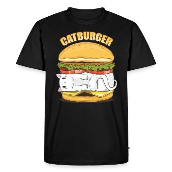 Chats Burger Catburger - T-shirt Premium bio Homme - noir - Devant - Nico (187cm)