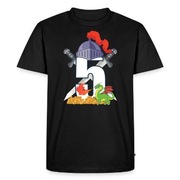 5ème anniversaire t-shirt chevalier dragon - T-shirt Premium bio Homme - noir - Devant - Nico (187cm)