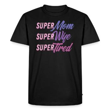 Super Mom T-Shirt Cadeau Maman - T-shirt Premium bio Homme - noir - Devant - Nico (187cm)