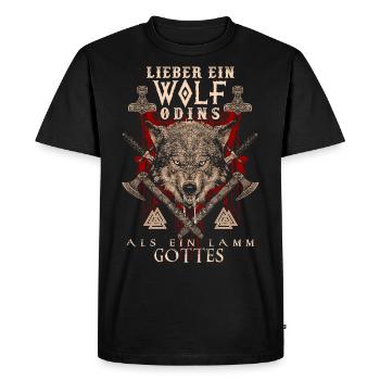 Vikings Better a wolf of Odin than a - Men's Premium Organic T-Shirt - black - Front - Nico (187cm)